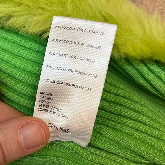 Urban Outfitters Izzy Faux Fur Cropped Cardigan in Pink & Green lot of 2 Size S - Picture 8 of 15